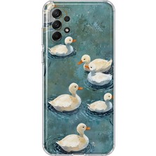 Mobilpad Samsung Galaxy A33 Uyumlu Ördekler Desenli Şeffaf Telefon Kılıfı
