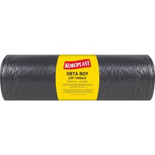 Mabelme Store Ekonomik Endüstriyel Orta Siyah Çöp Torbası 20'li 55X60 Cm, Yırtılmaz & Sızdırmaz, Çift Katlı, Geri Dönüştürülebilir, Restoran,mutfak, Fabrika, A