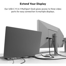 Mabelme Store Usb-C Hub, 11'i 1 Arada Çoklu Bağlantı Noktalı Adaptör Yuvası, 4K Hdmı, Displayport, Vga, Usb-C ve 100W, Bağlı Cihazdan Şarj Etmek Için, 3x USB A