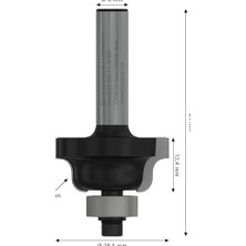 Mabelme Store 2 608 Aksesuarı 628 394 Profil Freze B 8 Mm, R1 4 Mm, B 8 Mm, L 12,7 Mm, G 54 mm