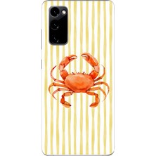 Mobilpad Samsung Galaxy S20 Fe Uyumlu Yengeç Desenli Şeffaf Telefon Kılıfı