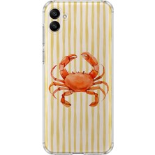 Mobilpad Samsung Galaxy A05 Uyumlu Yengeç Desenli Şeffaf Telefon Kılıfı