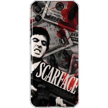 Mobilpad Samsung Galaxy A07 Uyumlu Scarface Desenli Şeffaf Telefon Kılıfı