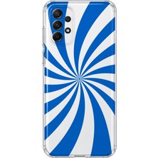Mobilpad Samsung Galaxy A72 Uyumlu Spiral Dalgalar Desenli Şeffaf Telefon Kılıfı