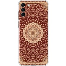 Mobilpad Samsung Galaxy S21 Fe Uyumlu Kilim Desenli Şeffaf Telefon Kılıfı