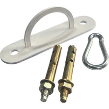 Torbası Tavan Askı Aparatı, 14 cm Oval Lazer Kesim, 2 Çelik Dübel ve Karabina