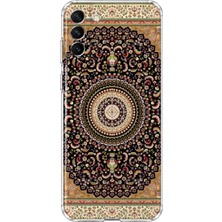 Mobilpad Samsung Galaxy S22 Uyumlu Halı Motif Desenli Şeffaf Telefon Kılıfı