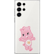 Mobilpad Samsung Galaxy S22 Ultra Uyumlu Sevimli Ayıcık Desenli Şeffaf Telefon Kılıfı
