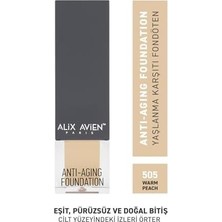 Mabelme Store Yaşlanma Karşıtı Vitamin Içeren Nemlendirici SPF15 Fondöten - Anti Aging Foundation 505 Warm Peach