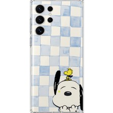 Mobilpad Samsung Galaxy S26 Ultra Uyumlu Snoopy Desenli Şeffaf Telefon Kılıfı