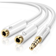 Mabelme Store Mikrofon ve Kulaklık Ayırıcı 3.5 mm Y Kablo Beyaz