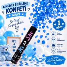 Ezgi Party Store Cinsiyet Belirleme Mavi Konfeti 30 cm 1 Adet Erkek Bebek Gender Reveal Parti Konfetisi