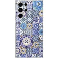 Mobilpad Samsung Galaxy S24 Ultra Uyumlu Mozaik Desenli Şeffaf Telefon Kılıfı