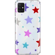 Mobilpad Samsung Galaxy M31S Uyumlu Yıldızlar Desenli Şeffaf Telefon Kılıfı