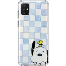 Mobilpad Samsung Galaxy M31S Uyumlu Snoopy Desenli Şeffaf Telefon Kılıfı