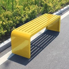 Bank, Dış Mekan Bahçe Tezgahı - Tüm Hava Koşulları Için Metal Veranda Tezgahı 650 Lb Kapasite Bahçe, Balkon, Sundurma Parkı Için Mükemmel - Şık Sarı 1