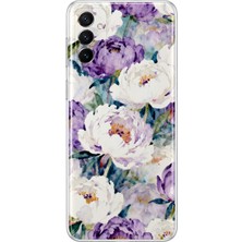 Mobilpad Samsung Galaxy M13/M23 Uyumlu Çiçek Desenli Şeffaf Telefon Kılıfı