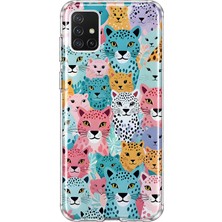 Mobilpad Samsung Galaxy M31S Uyumlu Leopar Desenli Şeffaf Telefon Kılıfı