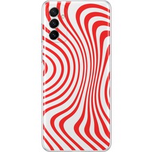 Mobilpad Samsung Galaxy M13/M23 Uyumlu Dalgalar Desenli Şeffaf Telefon Kılıfı