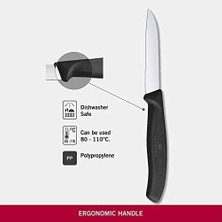 Mabelme Store 6.7403 Swissclassic 8cm Düz Soyma Bıçağı, Siyah