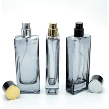 Parfüm Şişesi 50 ml 3 Adet (APARAT İLE KAPATILIR) Siyah Boyalı Tower Model Kolay Kapama