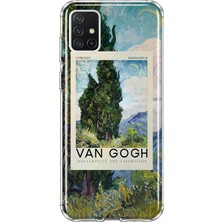 Mobilpad Samsung Galaxy M31S Uyumlu Van Gogh Desenli Şeffaf Telefon Kılıfı