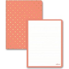 Mabelme Store Puantiyeli Mini Defter Çizgili Mercan 14X20 cm