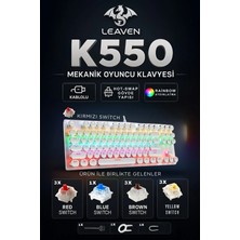 Leaven K550 Daktilo Red Switch 87 Tuşlu Daktilo Tarzı Blue Switch Mekanik Klavye
