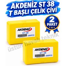 2'li Paket - Akdeniz St 38 T Başlı Çelik Çivi 1000 Adet Beton Uygulama Için Güçlü ve Dayanıklı