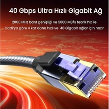 Mabelme Store Cat8 40GBPS Gigabit Ftp 2000MHZ Ethernet Ağ Kablosu 15 Metre
