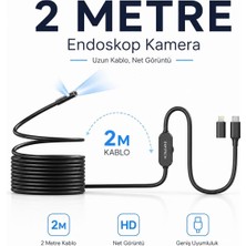 2 Metre 2 Kameralı Endoskop Yılan Kamera Ios Android Type-C Uyumlu