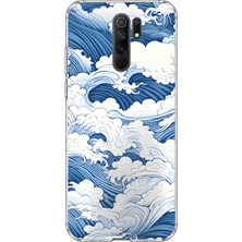 Mobilpad Redmi 9 Uyumlu Dalgalar Desenli Şeffaf Telefon Kılıfı