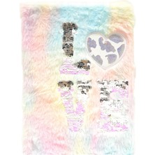 Mabelme Store A5 Peluş Kapaklı Love Defter 80 Yp