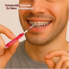 Mabelme Store Stopever Well Tooth Arayüz Fırçası, Kırmızı - Size 2 | 0.5 mm Ince Telli Diş Arası Fırçası, Taşıma Kutusu Hediyeli | Ortodontik Kullanıma Uygun | 6 Ad