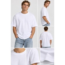 Machi Erkek Oversize T-Shirt Tişört Tshirt Rahat Kalıp Beyaz Füme Gri Haki Kırmızı Siyah Taş