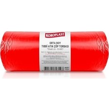 Mabelme Store Büzgülü Tıbbi Atık Poşeti Orta Boy 55X60 Cm, 10X10&APOS;LU Sızdırmaz Yırtılmaz Profesyonel Çöp Poşeti, Geri Dönüştürülebilir Kolay Bağlanır Tıbbi Atık
