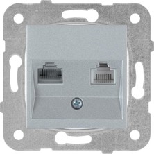 Mabelme Store Novella/trenda Gümüş Data ve Nümeris CAT5E ve Cat3 Mekanizma ve Düğme/kapak Vakumlu Paket