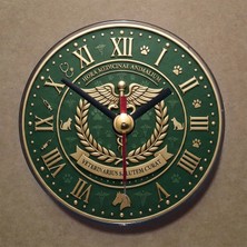 Bsb Veteriner Temalı Magnet Saat Buzdolabı Süsü Duvar Saati 10,5cm MS1183