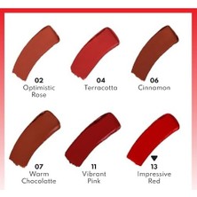 Mabelme Store Deep Lipstick 13 Impressive Red Kremsi Dokulu Yarı Parlak Ruj, Kırmızı