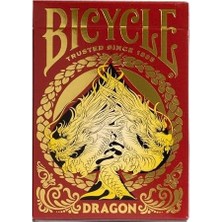 Mabelme Store Red Dragon Altın Folyo Premium Oyun Kartları, 1 Güverte