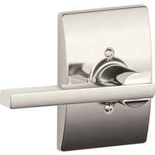 Kawin Schlage Lock Company Latitude Kolu Century Çerçeveli Dönmeyen Kilit, Parlak Nikel (F170 Lat 618 Cen)