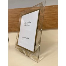 Plus Home Resim Çerçevesi Yeni Cam Yaprak Model Renk Şeffaf Altın Büyükboy Ebat 20X25 cm