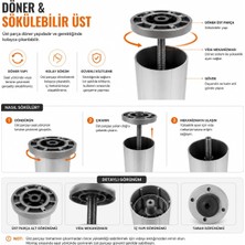 Kawin Hobidabi Koltuk Mobilya Ayağı Set 4'lü, Yükseklik Ayarlı 10 cm