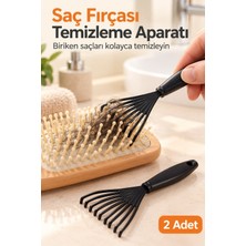 Evgereçlerim Saç Fırçası ve Tarak Temizleme Aparatı Siyah Plastik 2 Adet Tarak Temizleyici