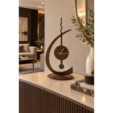 Bablo Masa Saati Atlas Bronz Sessiz Mekanizma Metal Gövde  G16 x Y32 cm
