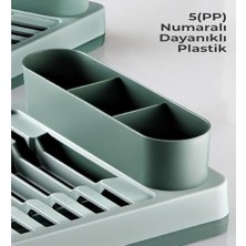 Mabelme Store Prime Pratik Tezgah Üstü Bulaşıklık, Dayanıklı Plastik Tabaklık, 42X26X6 Cm, Çok Bölmeli Organizer (Yeşil)