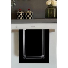Mabelme Store Prime Viva Siyah Çerçeveli Fırın Mutfak Havlusu 30X50CM