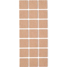 Mabelme Store Prime Kahverengi 21 Adet Yapışkanlı, Masa, Koltuk Altı Parke Koruma Keçesi, Kare, 3 x 3 cm