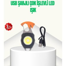 Mabelme Store Çok Işlevli USB Şarjlı Anahtarlık Fener