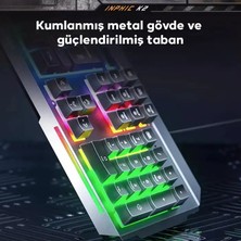 Mabelme Store Inphic K2 USB Kablolu Oyun Klavyesi 104-KEY Sessiz Oyun Klavyesi Bilgisayar Laptop Için Cep Telefonu Yerleştirme ALANI-(5775)